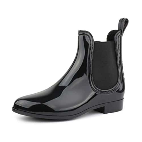 best-boots Damen Chelsea Boots Schuhe in Lack Blockabsatz SCHWARZ 743 Größe 36