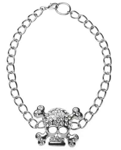 La Loria Schuhkette "Silver Skull", Schmuck-Accessoires mit Strass zum verschönern der Schuhe (2 Stück)