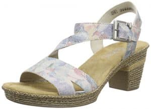 Rieker 69089 Women Open Toe, Damen Sandalen, Mehrfarbig (blau-multi/90), 41 EU