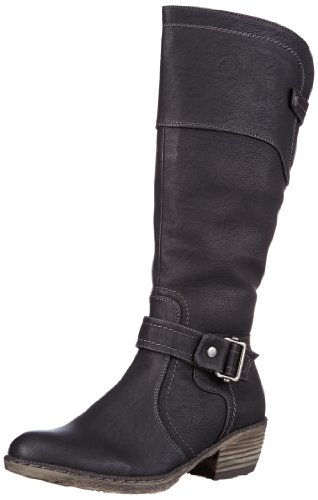 Rieker 93750, Damen Langschaft Cowboystiefel, Schwarz (schwarz/00), 38 EU (5 Damen UK)